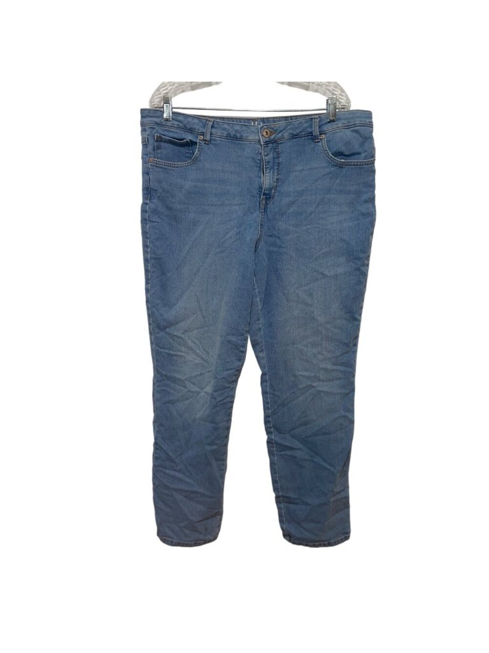 Style & Co Womens Straight Leg Denim Jeans Size 16W Light Blue Cotton Blend